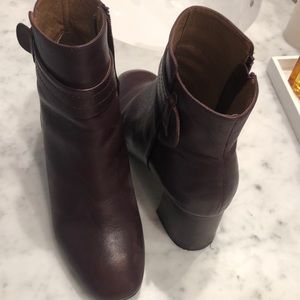 Burgundy Monoprix Leather Booties